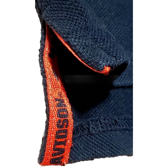 Harley Davidson Polo Shirt Work Black 2X Embroidered Chest Shield Orange Trim - Picture 5 of 11